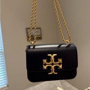 Tory Burch Black and Gold Ankle Boots